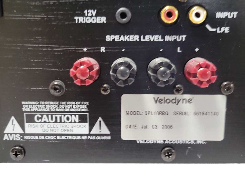 Velodyne SPL SPL10RBG Powered Subwoofer, READ _