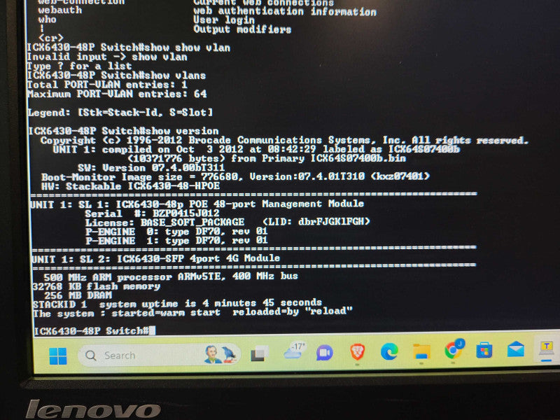 Brocade ICX 6430-48P 48 Port PoE+ 390W Gigabit Ethernet Switch Q$