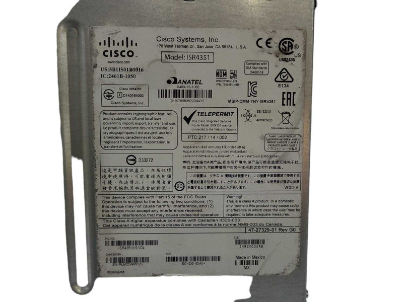 Cisco ISR4351 ISR4351/K9 Integrated Services Router, Not Affected READ $
