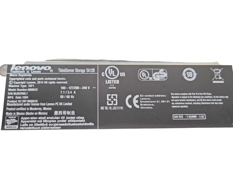 Lenovo ThinkServer SA120 12x3.5\\" Bay Storage Array, 1x SAS Controller, 1x PSU _