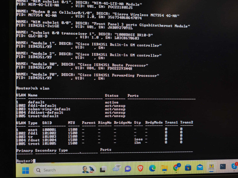 Cisco ISR4351/K9 Integrated Services Router w/ NIM-4G-LTE-NA, Not Affected $