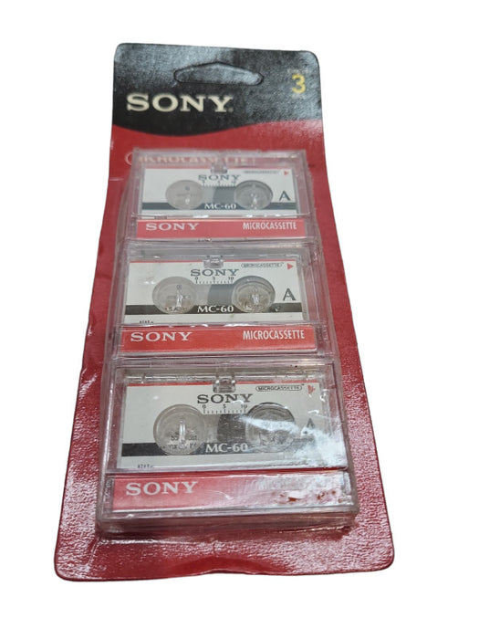 3 pcs Tapes For Sony MC-60 MC60 Microcassette Blank Cassette Tape Disc 60 min &
