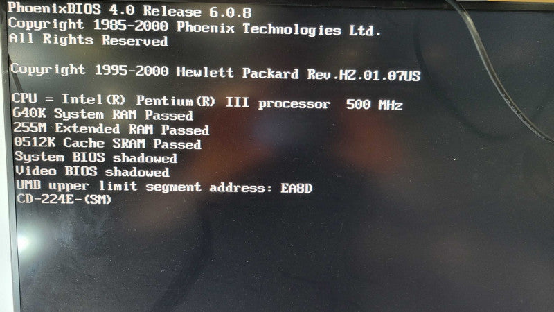 Hewlett Packard Vectra VL - Intel Pentium III @ 500Mhz | 256MB RAM | NO HDD %