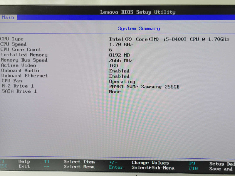 Lenovo ThinkCentre M720q USFF Desktop i5-8400T 8GB DDR4 256GB NVMe w/ Power _