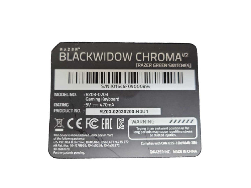 Razer Blackwidow Chroma v2 Keyboard %