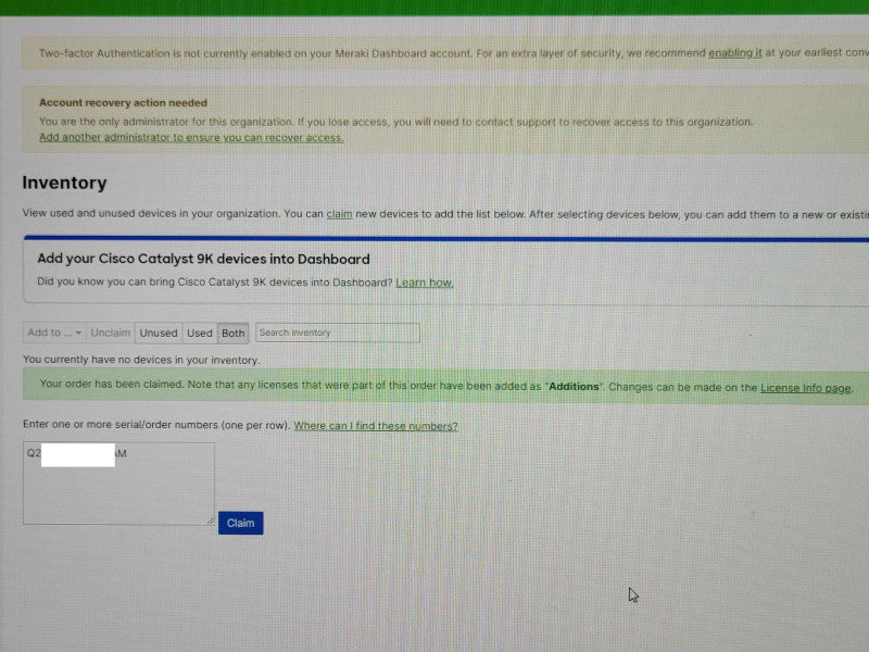 Cisco Meraki MS220-8P-HW Cloud Managed Switch 8-Port Gigabit UNCLAIMED _