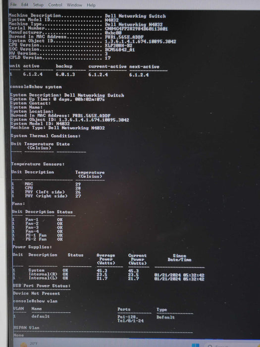 Dell N4032 Managed Switch 04G4FP 24x 10GbE BaseT (RJ45) Ports 2xPSU  _