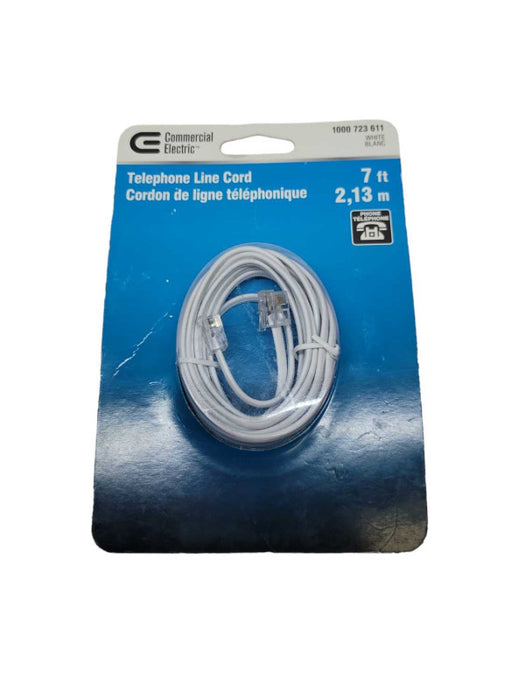 Commercial Electric 7\\' - Telephone Line cord RJ-11 %