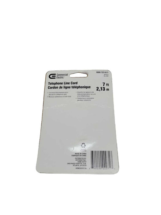 Commercial Electric 7\\' - Telephone Line cord RJ-11 %