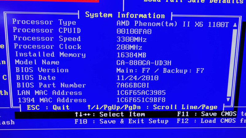 AMD Phenom II X6 1100T | GIGABYTE GA-880GA-UD3H | 16GB RAM | I/O Plate %
