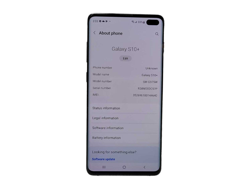 Samsung Galaxy S10+ SM-G9765W 128GB $