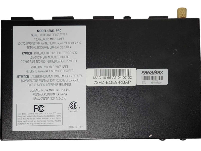 Panamax SM3-PRO System Manager surge protective device, READ _