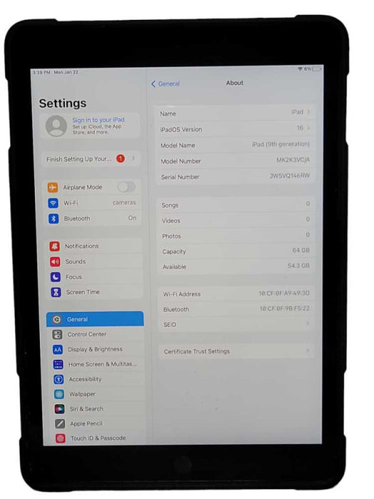 Apple iPad 9th Gen. 64GB, Wi-Fi, 10.2 in  _