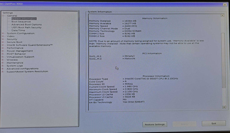 Dell OptiPlex 3060 USFF | i5-8500T @ 2.10GHz 16GB DDR4 300GB SSD + WiFi )