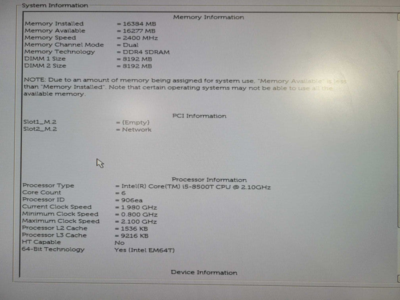 Dell OptiPlex 3070 USFF | i5-8500T @ 2.10GHz 16GB DDR4 + Wi-Fi | No HDD/OS !