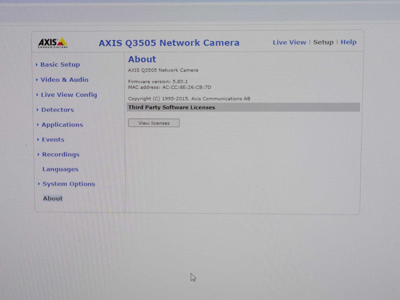 Axis Q3505-VE 9MM 0618-001-04 Network Camera, READ _