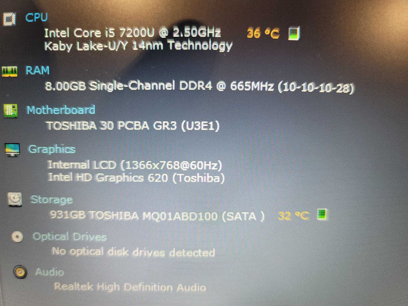 Toshiba Tecra C40-D| i5-7200U| 8GB DDR4| 1TB HDD  Î²