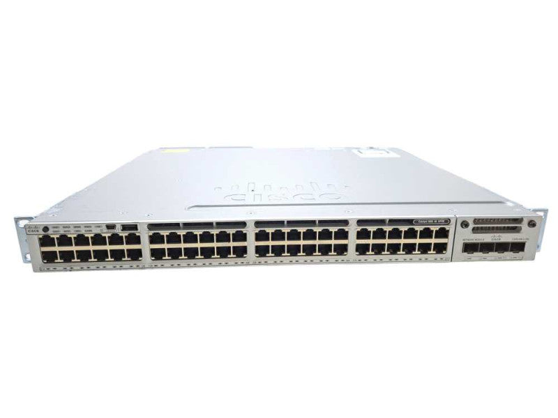 Cisco WS-C3850-48U-S | 48 Port Gigabit UPoE Switch + C3850-NM-2-10G Module )