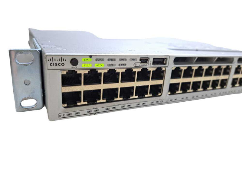 Cisco WS-C3850-48U-S | 48 Port Gigabit UPoE Switch + C3850-NM-2-10G Module )