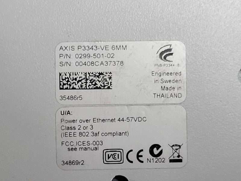 AXIS P3364-VE 6MM Network IP POE Megapixel Security Camera, READ _