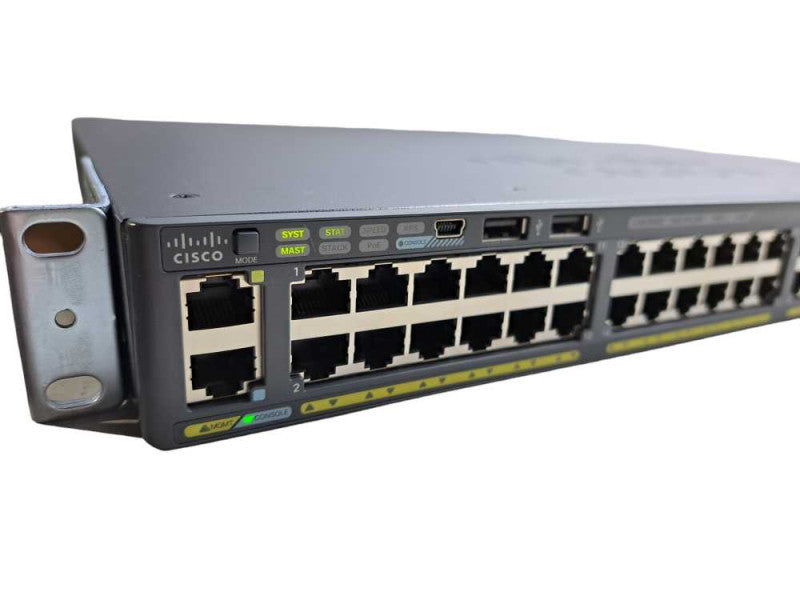 Cisco WS-C2960X-48FPD-L | 48 Port Gigabit PoE+ 740W 2x 10G SFP+ | + Stack Mod Q)