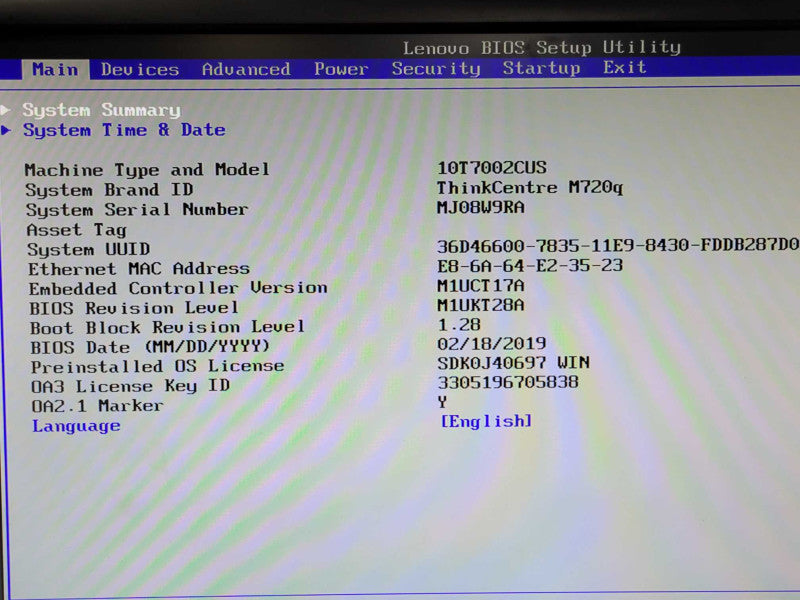 Lenovo ThinkCentre M720q USFF Desktop i5-8400T 8GB DDR4 256GB SSD w/ Power Q_