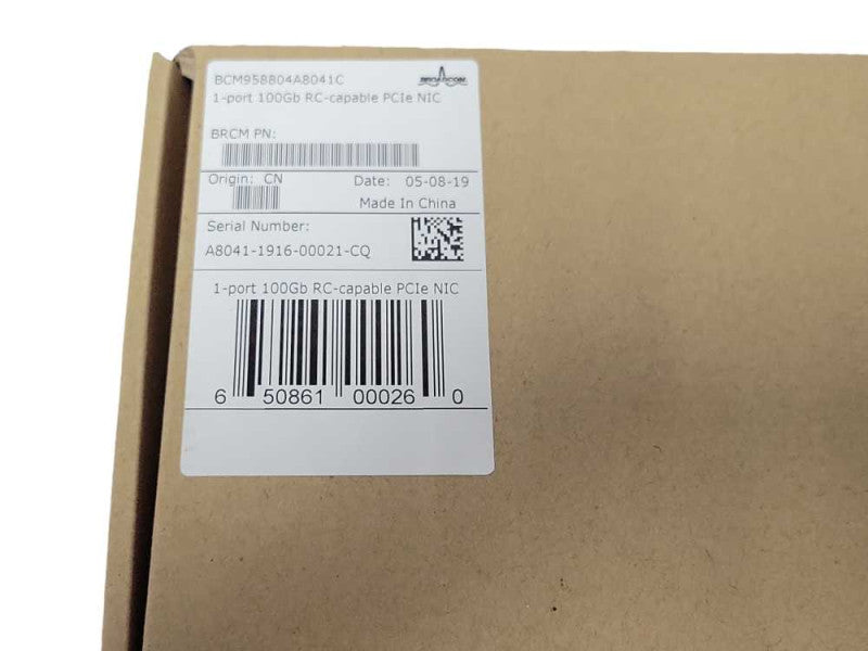 NEW Broadcom 1-Port 100Gb RC-capable PCIe NIC BCM958804A8041C _