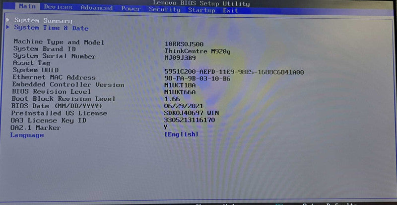 Lenovo M920q USFF Desktop | i5-8500T @ 2.10GHz 8GB DDR4 256GB M.2 + Adapter )