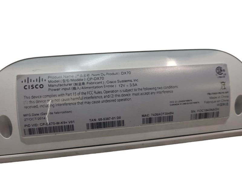Cisco DX70 Video Conferencing System &