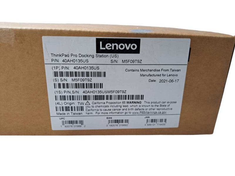 New Sealed | Lenovo ThinkPad Pro Docking Station + Power Adapter | 40AH0135US Q)