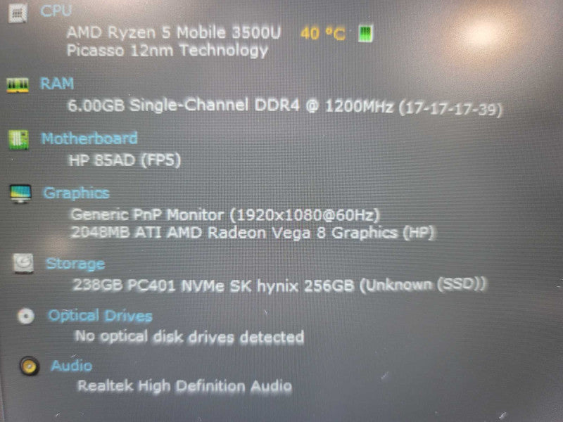HP ProBook 455R G6| Ryzen 5 3500U| 8GB DDR4| Raedeon Vega 8| 256GB SSD| BIOS  Î²