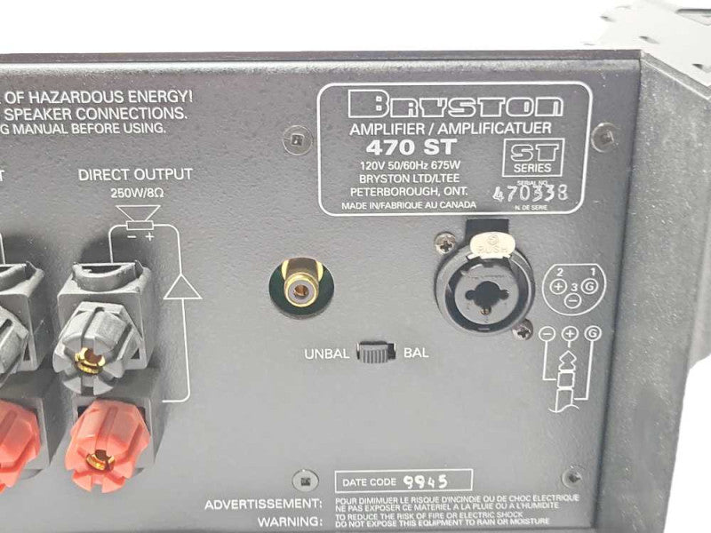 BRYSTON 470 ST Amplifier ST Series, READ _