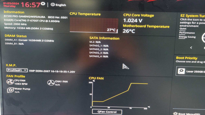 Intel Core i7-6700T | ASUS B150I PRO GAMING/WIFI/AURA | 16GB RAM | I/O (READ) %