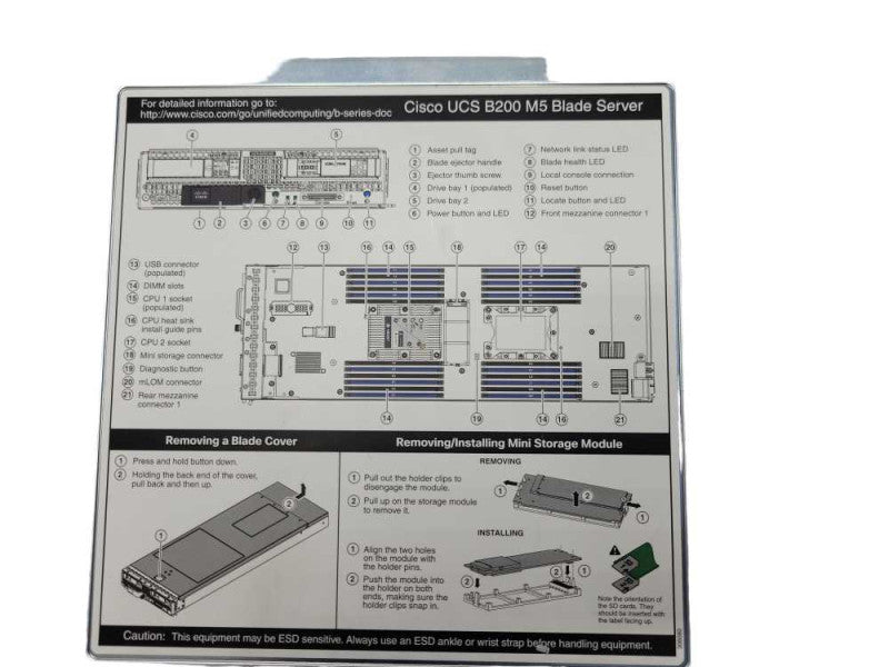Cisco UCS B200 M5 V05 Blade Server w/ 2x Xeon Gold 5122 CPUs, No RAM, READ _