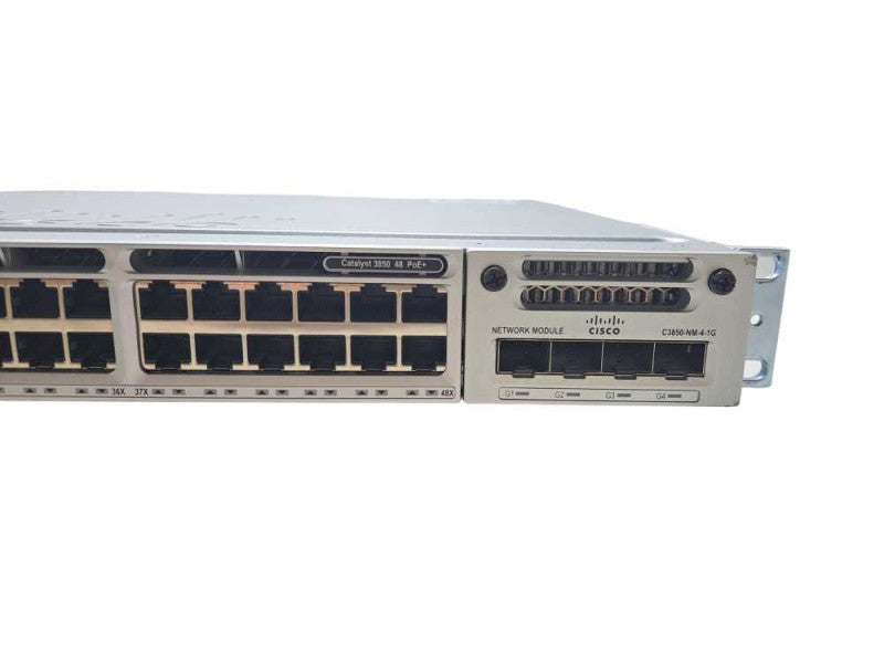 Cisco WS-C3850-48P-S | 48-Port Gigabit PoE+ Network Switch | 4x SFP 1100W PSU )