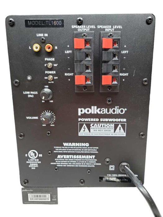polkaudio TL1600 8\\" down firing Powered Subwoofer %