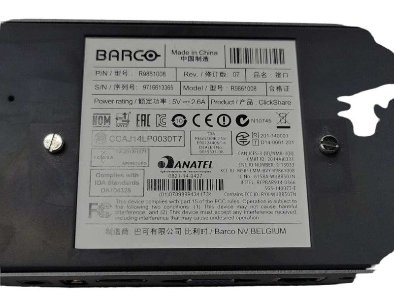 Barco ClickShare R9861008 Wireless Presentation System 1x Antenna _