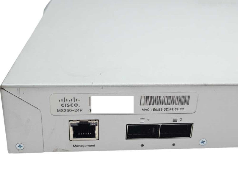 Cisco Meraki MS250-24P Cloud Managed Ethernet Switch w/ 1 PS, Claimed, READ _