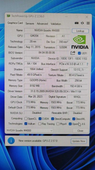 NVIDIA QUADRO M4000 8GB PCIE Q%