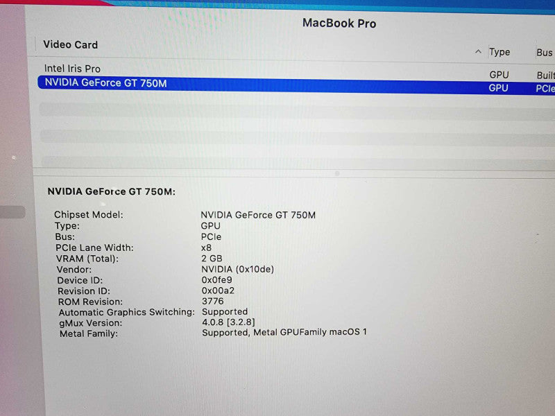 Apple Macbook Pro Retina 2014 15\\" Core i7-4980HQ @ 2.8GHz 16GB DDR3 120GB SSD GeForce GT750M 2GB [Read] (