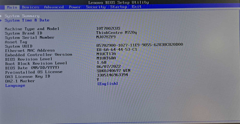 Lenovo M720q USFF Desktop | i5-8400T @ 1.70GHz 16GB DDR4 + 65W Power Adapter )