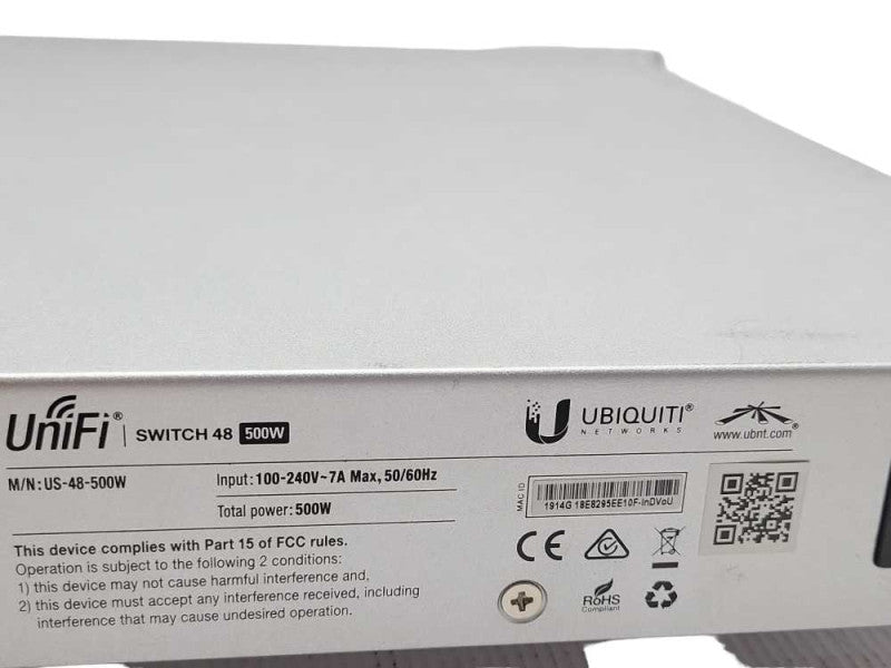 Ubiquiti UniFi US-48-500W 48-Port Managed PoE Gigabit Rack Switch _