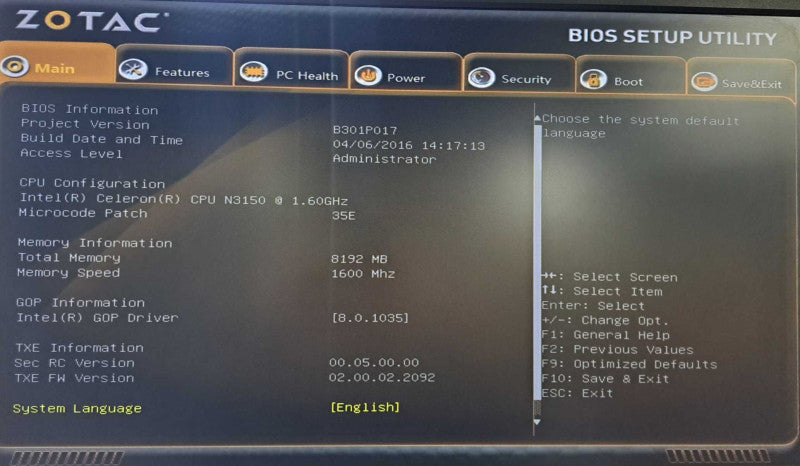 ZOTAC ZBOX CI323 Nano PC | Celeron N3150 @ 1.60GHz 8GB DDR3 No HDD/OS )