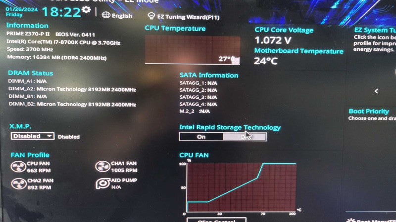 Intel Core I7-8700K | ASUS PRIME Z370-P II | 16GB RAM | 2x M.2 %