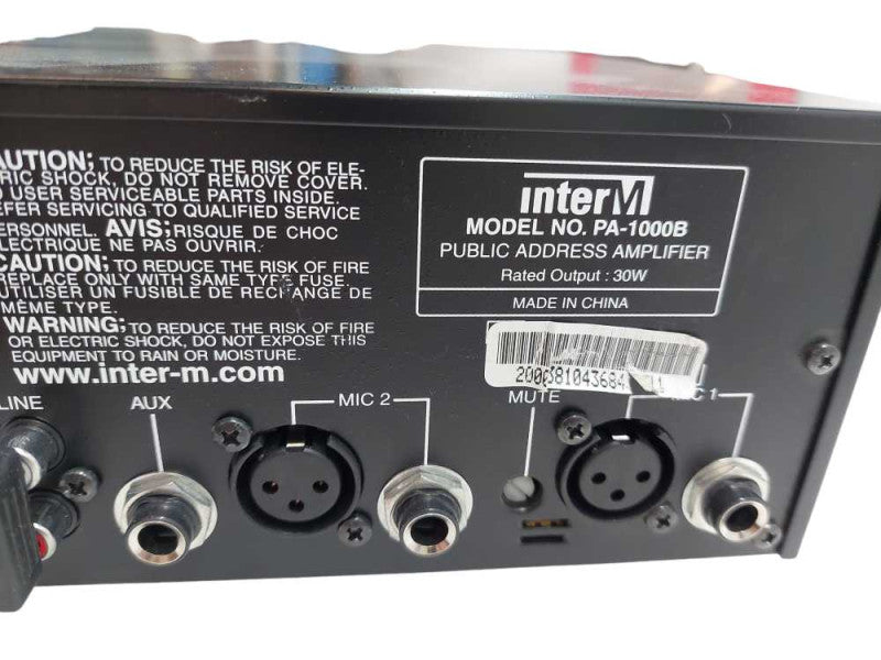 InterM PA-1000B Public Address Amplifier =