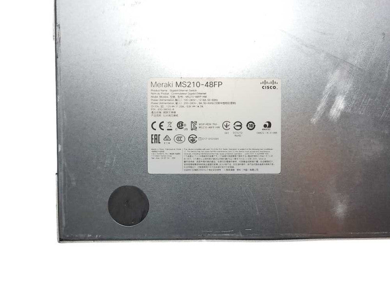 Cisco Meraki MS210-48HW Ports Managed Ethernet Switch - Claimed READ Q$