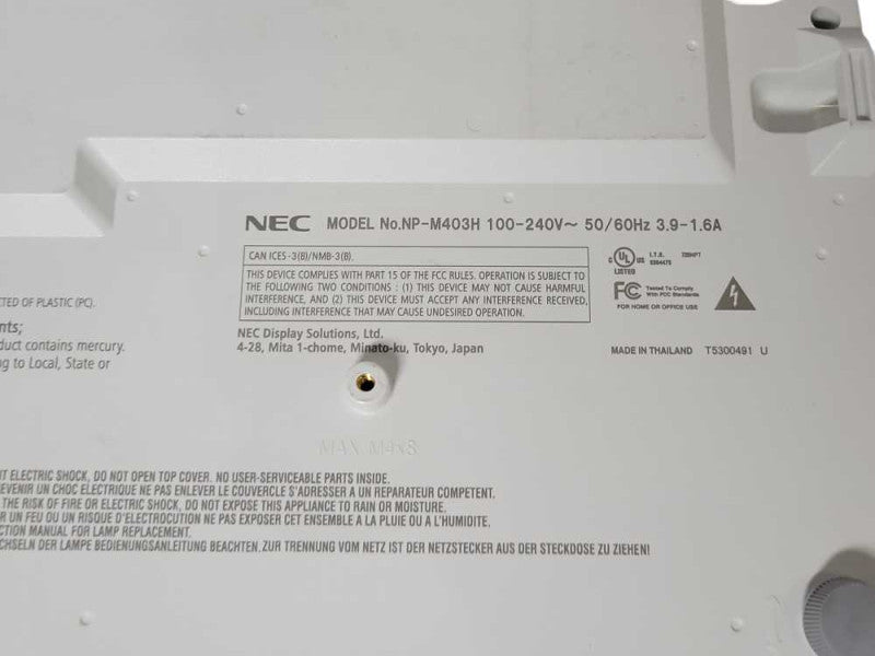 NEC M403H Full HD 4000 Lumen Projector, No Remote, READ _