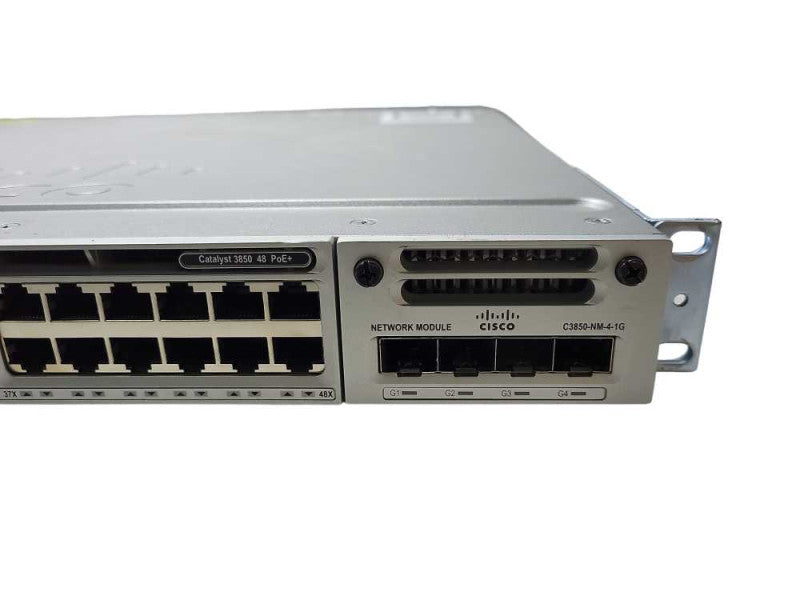 Cisco WS-C3850-48P-S Gigabit PoE+ Network Switch 4x SFP 1x 715W 1x 1100W PSU $