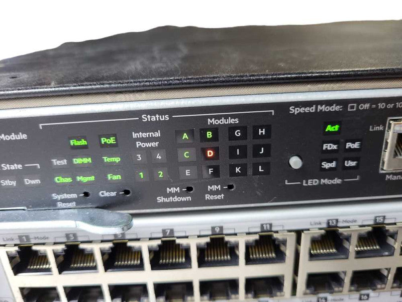 Aruba J9821A HP 5406R zl2 Chassis w/ J9990A J9986A 2x J8702A Switch READ $