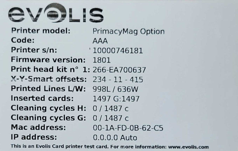 Evolis Primacy PM1H0000RS Expert ID Card Printer, READ _